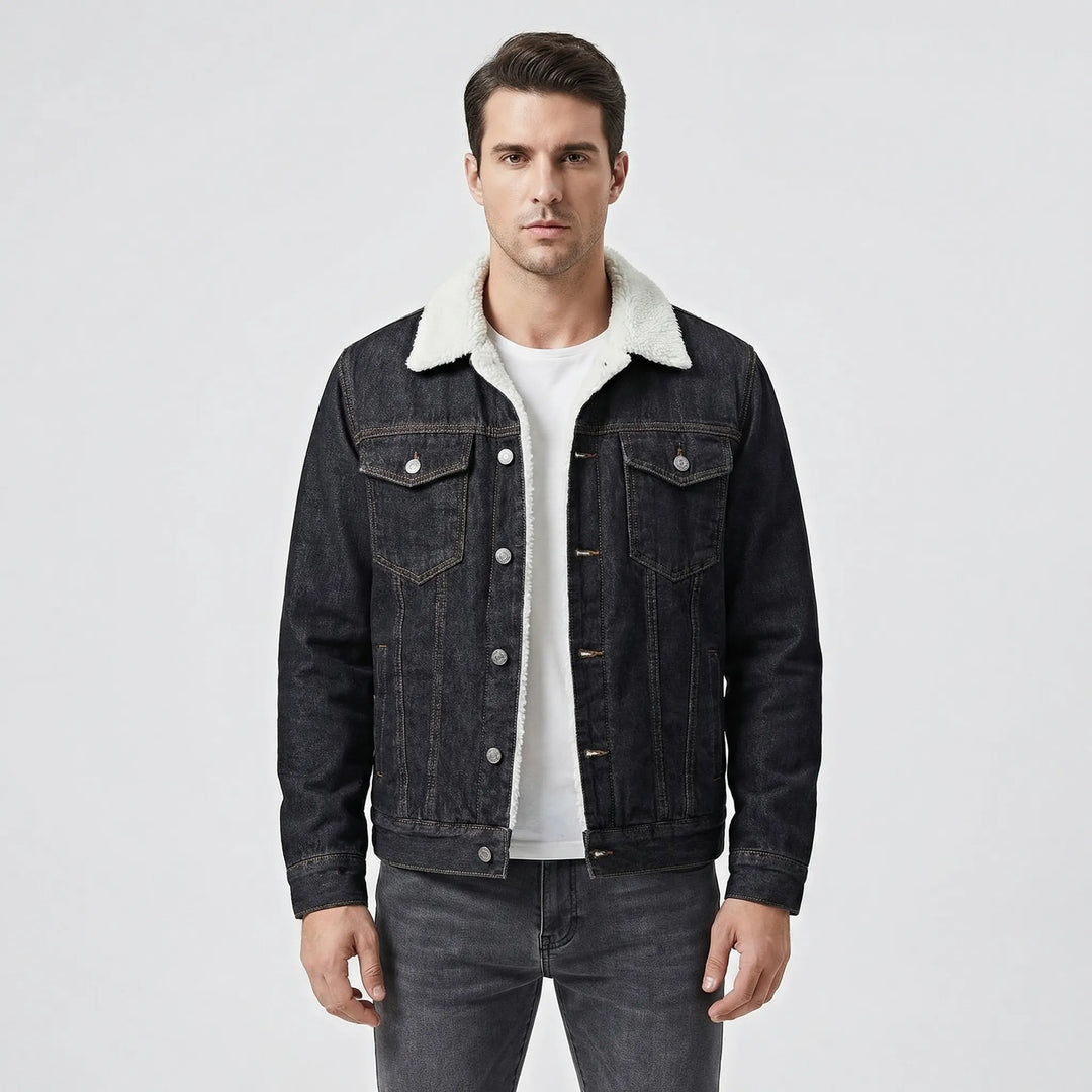 Fleece-Lined Retro Denim Jacket - Samuel