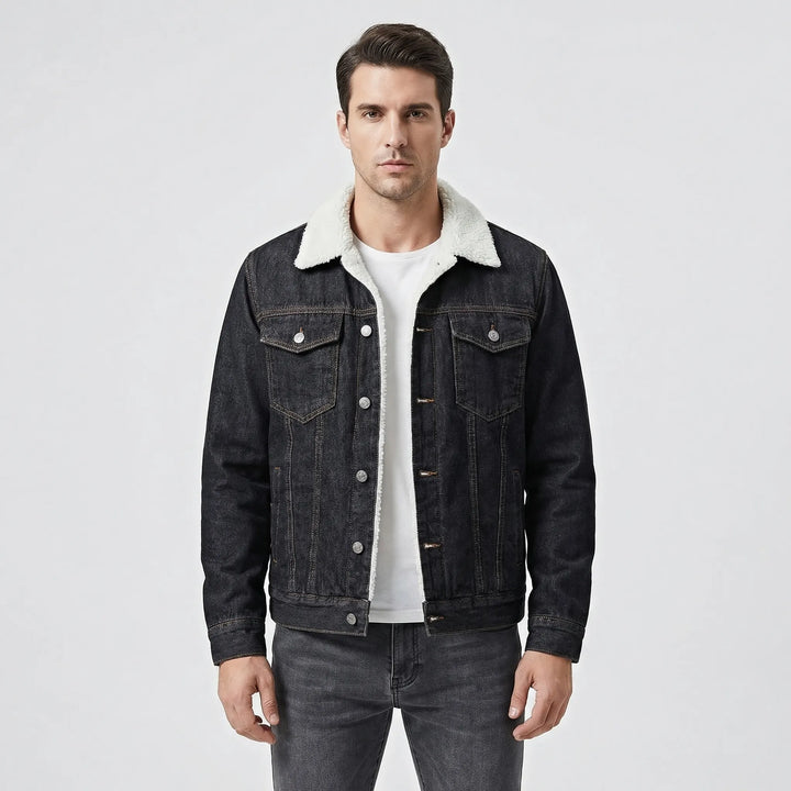 Fleece-Lined Retro Denim Jacket - Samuel
