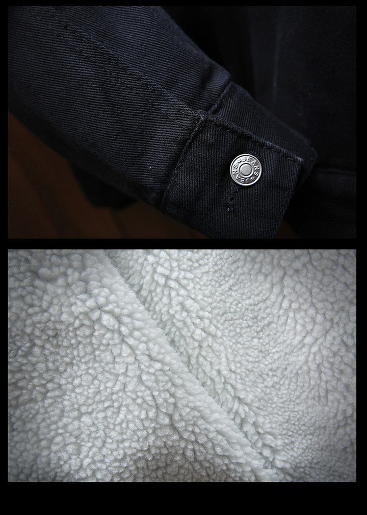 Fleece-Lined Retro Denim Jacket - Samuel
