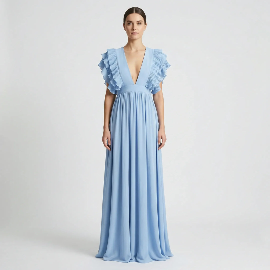 Fließendes Abendkleid Mit Rüschenärmeln - Gladys