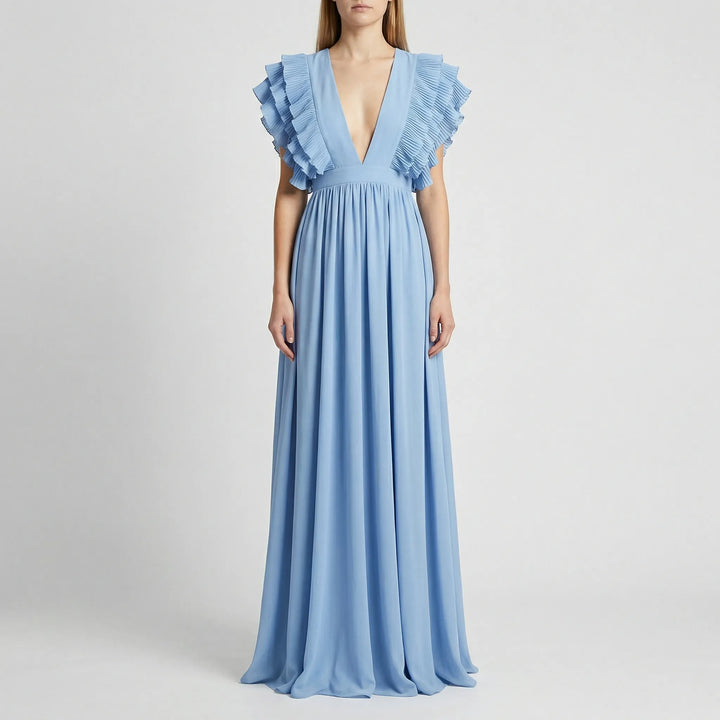 Fließendes Abendkleid Mit Rüschenärmeln - Gladys