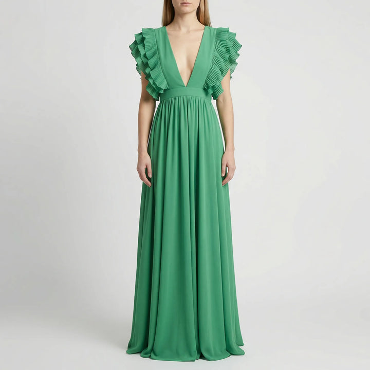 Fließendes Abendkleid Mit Rüschenärmeln - Gladys