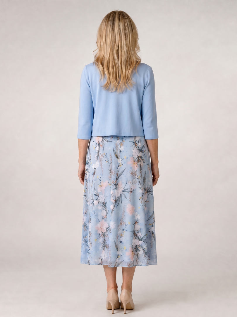 Floral Midi Dress With Matching Jacket - Stephanie