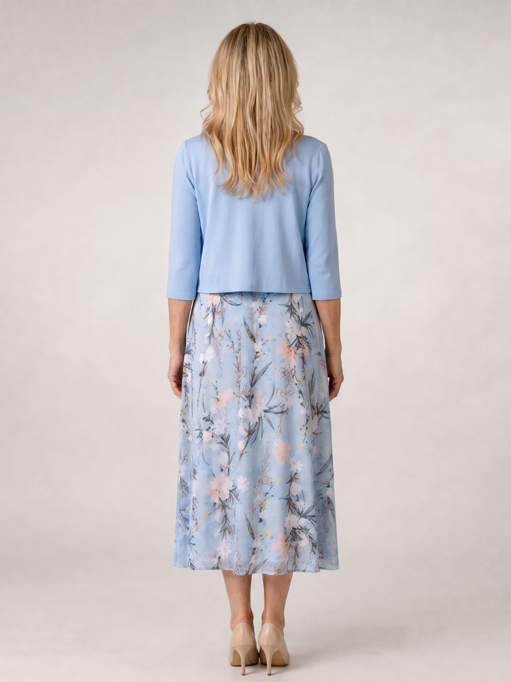 Floral Midi Dress With Matching Jacket - Stephanie