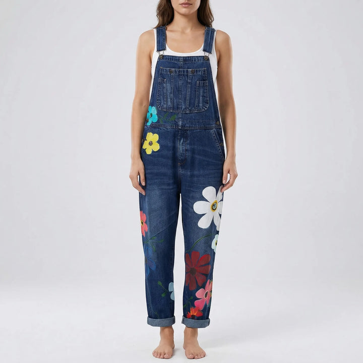 Floral Print Dungaree Jumpsuit - Susie