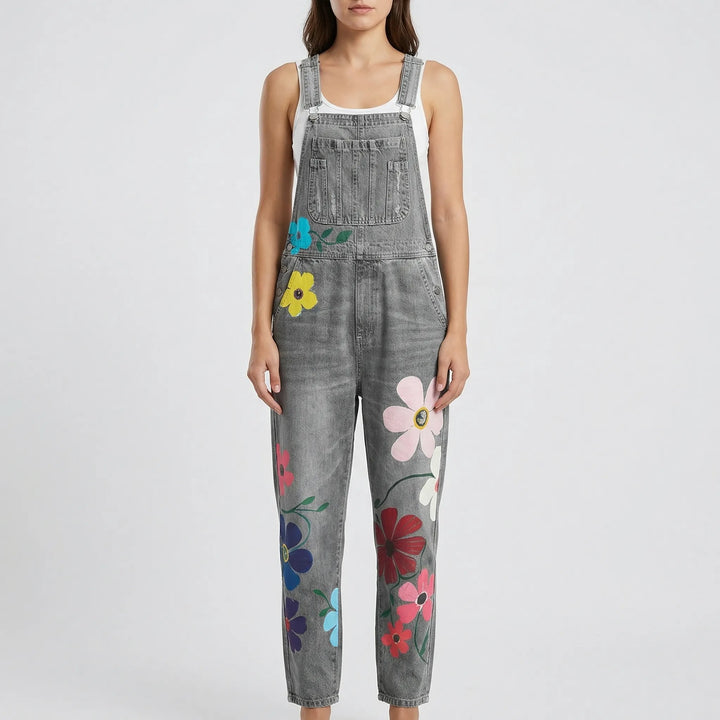 Floral Print Dungaree Jumpsuit - Susie