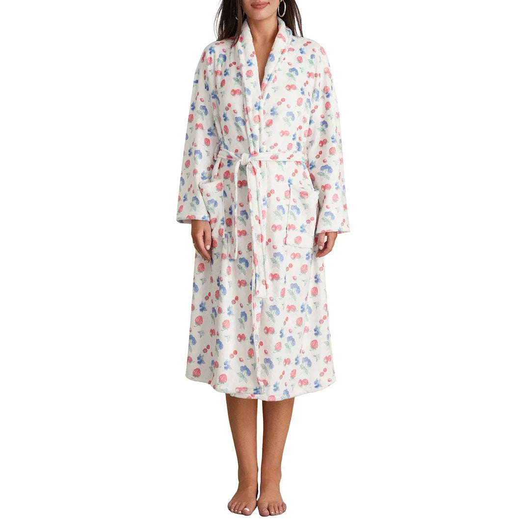 Floral Print Long Dressing Gown - Rebecca