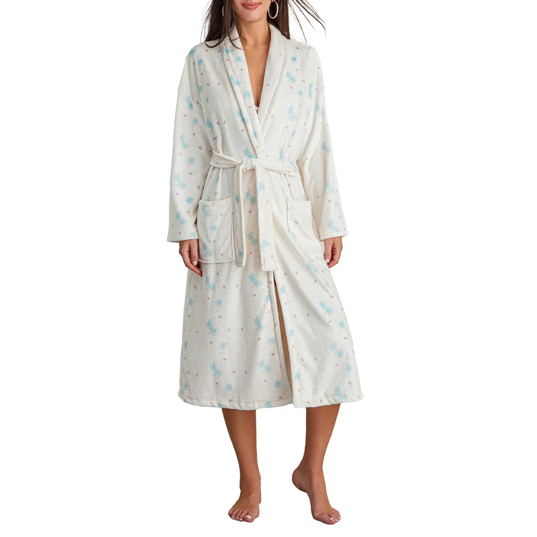 Floral Print Long Dressing Gown - Rebecca