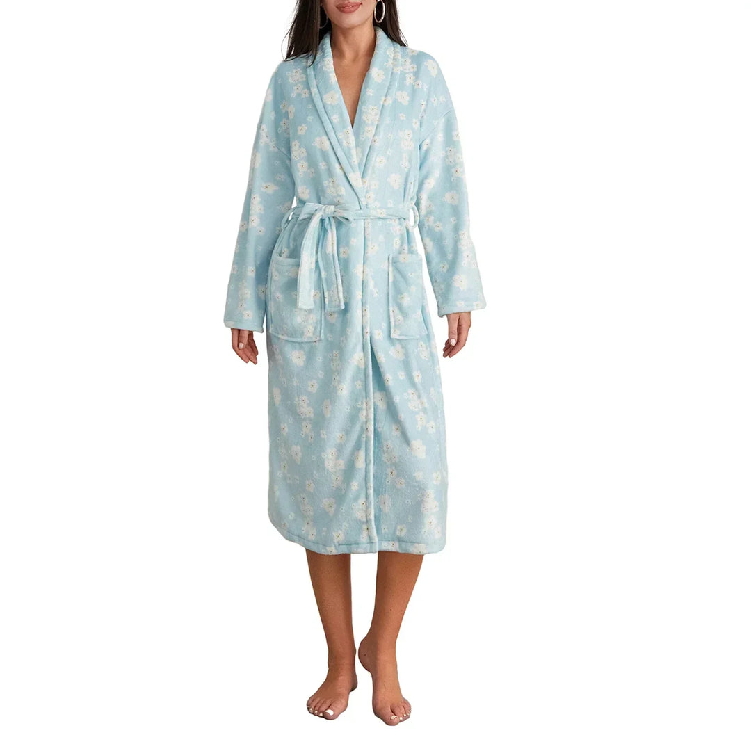 Floral Print Long Dressing Gown - Rebecca