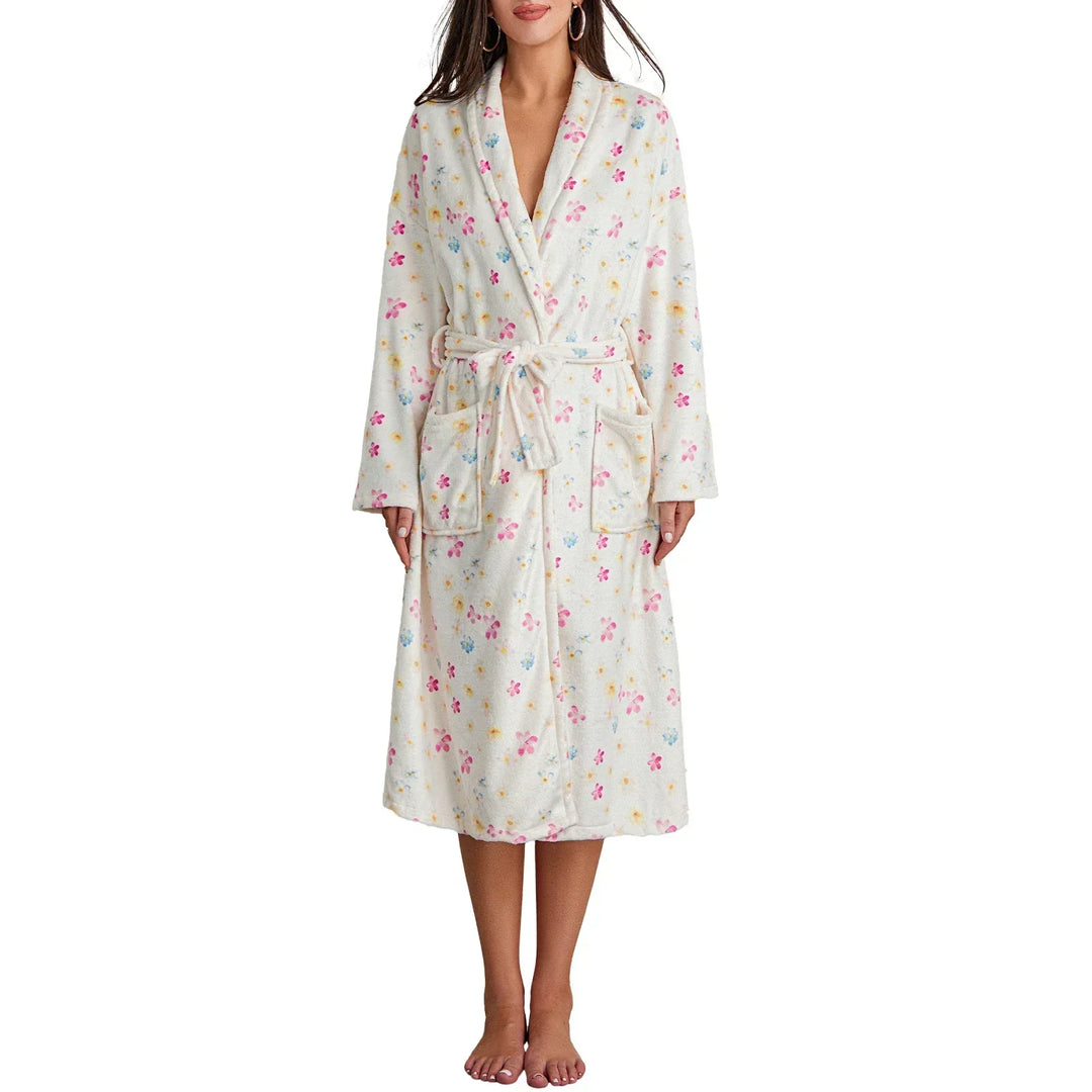 Floral Print Long Dressing Gown - Rebecca