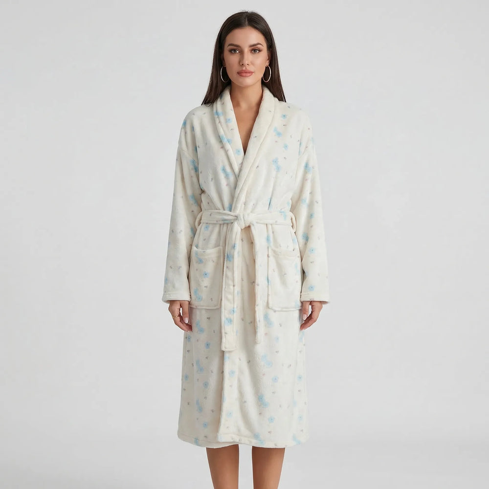 Floral Print Long Dressing Gown - Rebecca