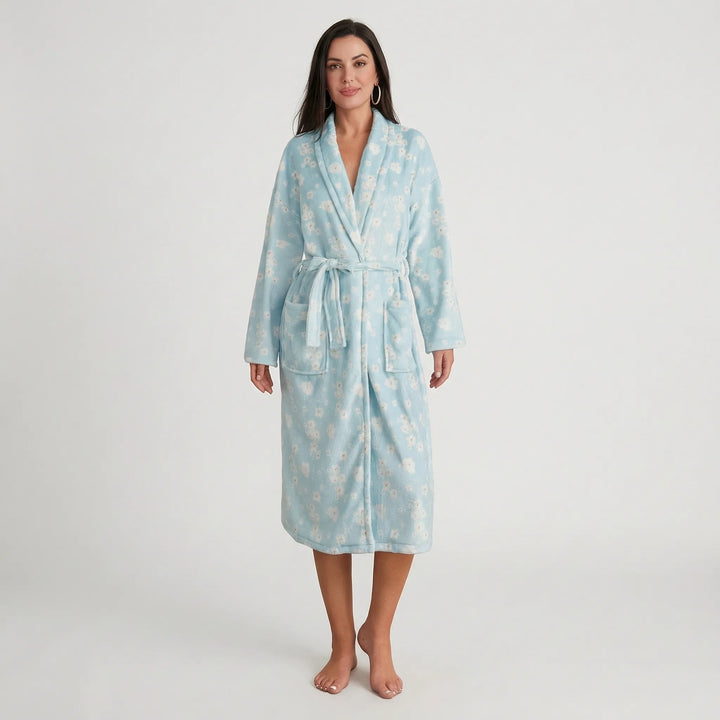 Floral Print Long Dressing Gown - Rebecca