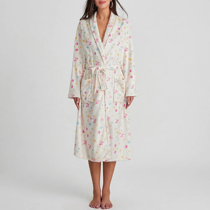 Floral Print Long Dressing Gown - Rebecca