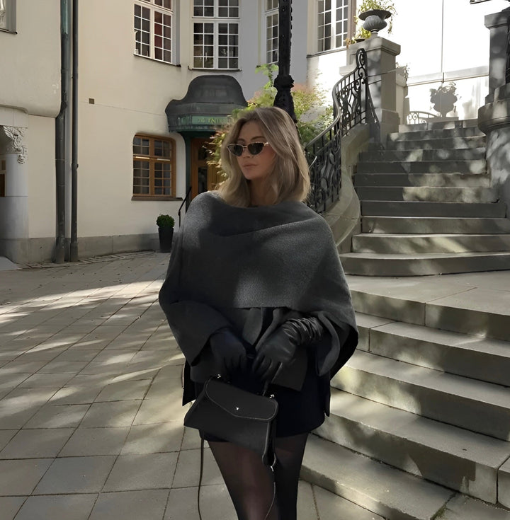 Stylish Women's Winter Poncho - Ella