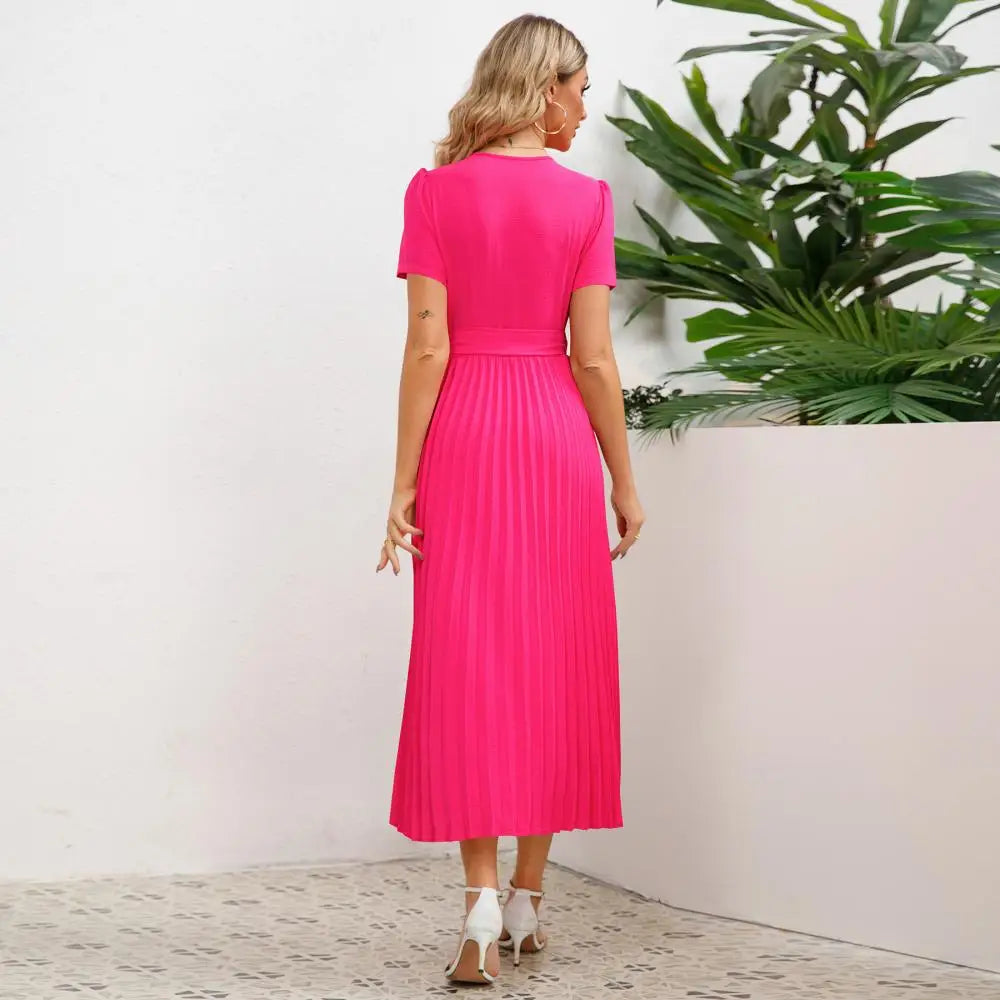 Plisowana midi sukienka kopertowa - Sophie