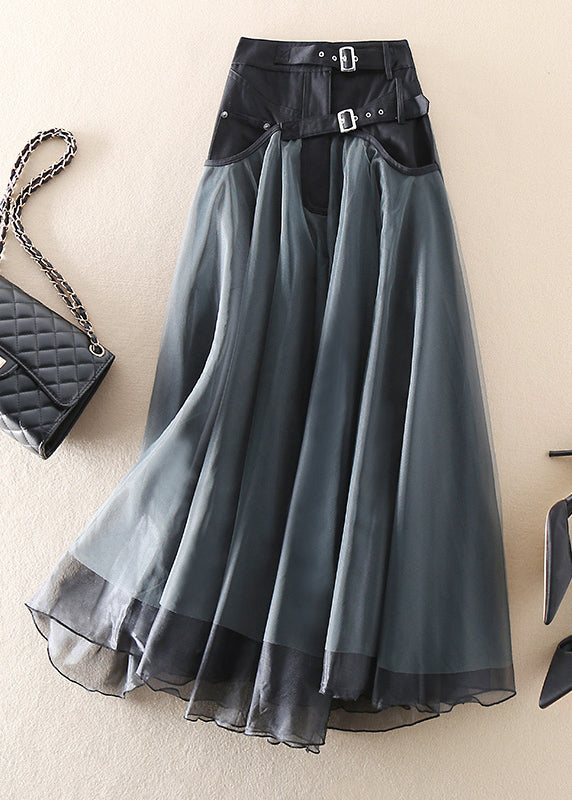 Fashionable Tulle Patchwork Long Skirt - Allegra