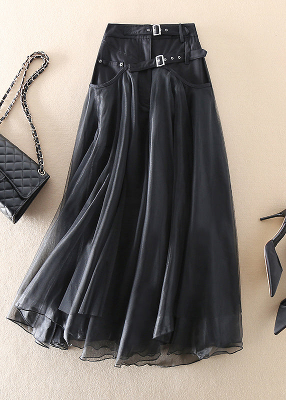 Fashionable Tulle Patchwork Long Skirt - Allegra