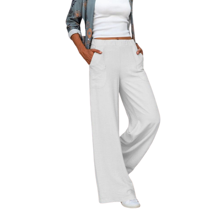 Full-Length Wide-Leg Casual Trousers - Renee