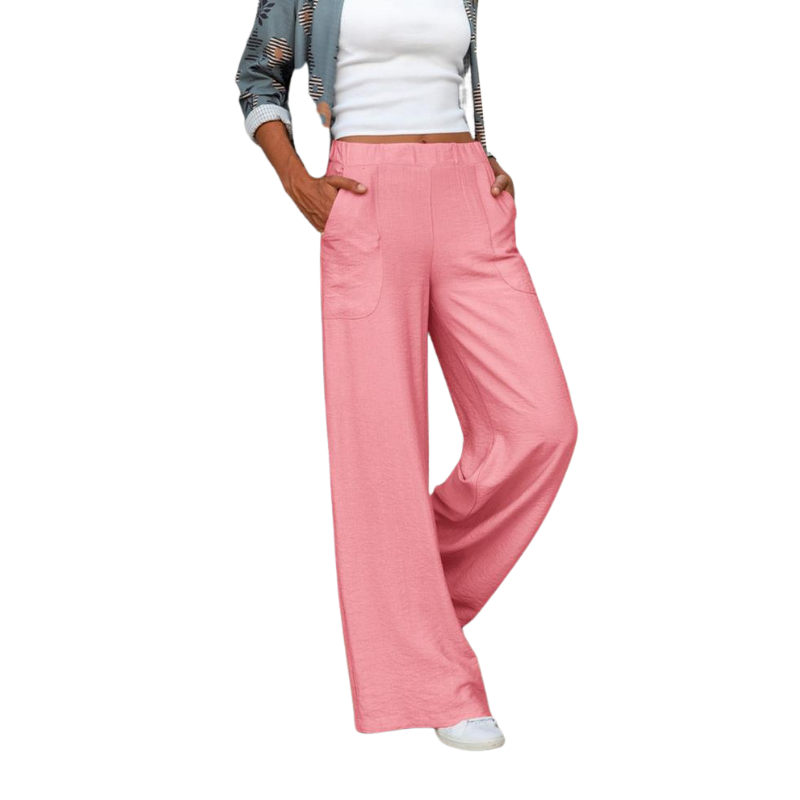 Full-Length Wide-Leg Casual Trousers - Renee