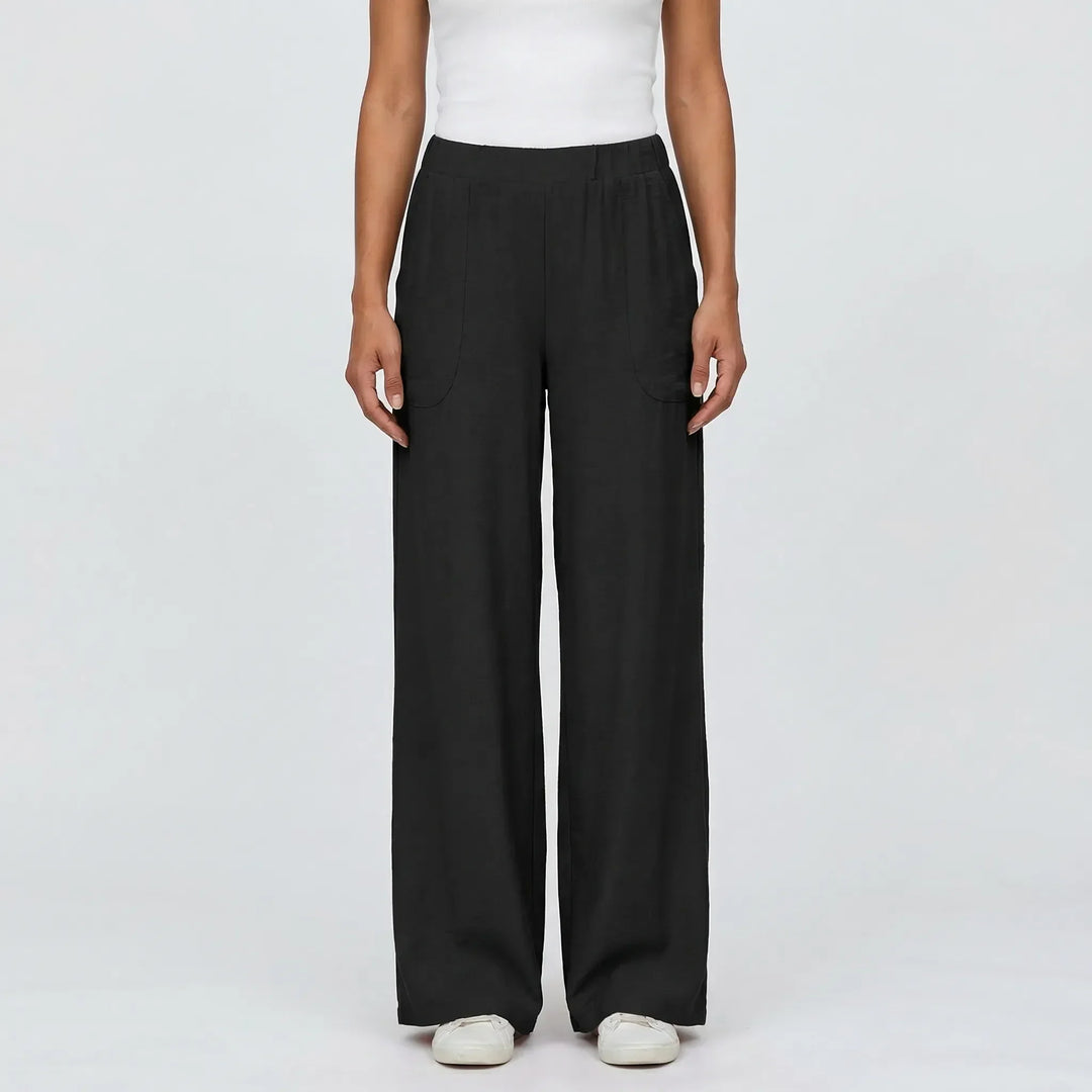 Full-Length Wide-Leg Casual Trousers - Renee
