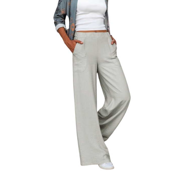 Full-Length Wide-Leg Casual Trousers - Renee