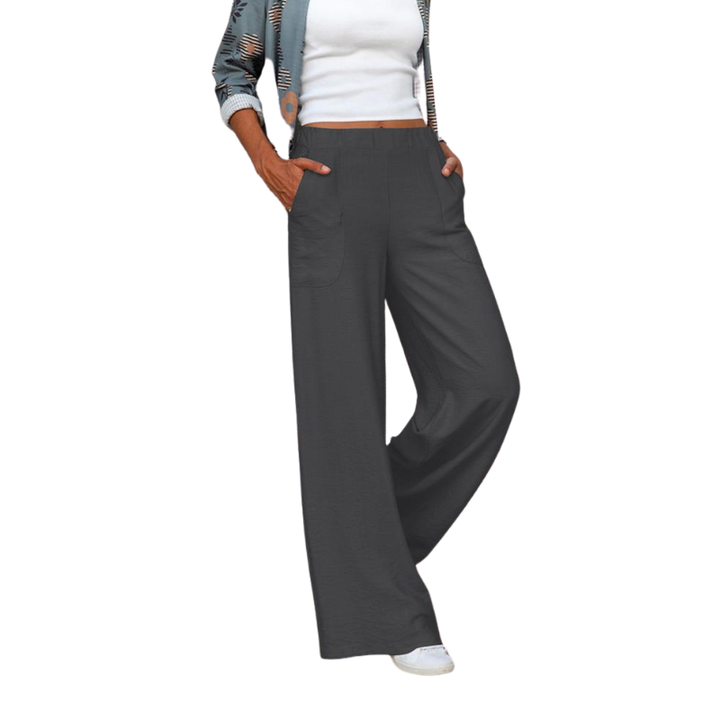 Full-Length Wide-Leg Casual Trousers - Renee