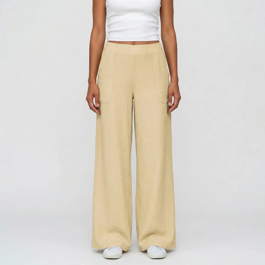 Full-Length Wide-Leg Casual Trousers - Renee