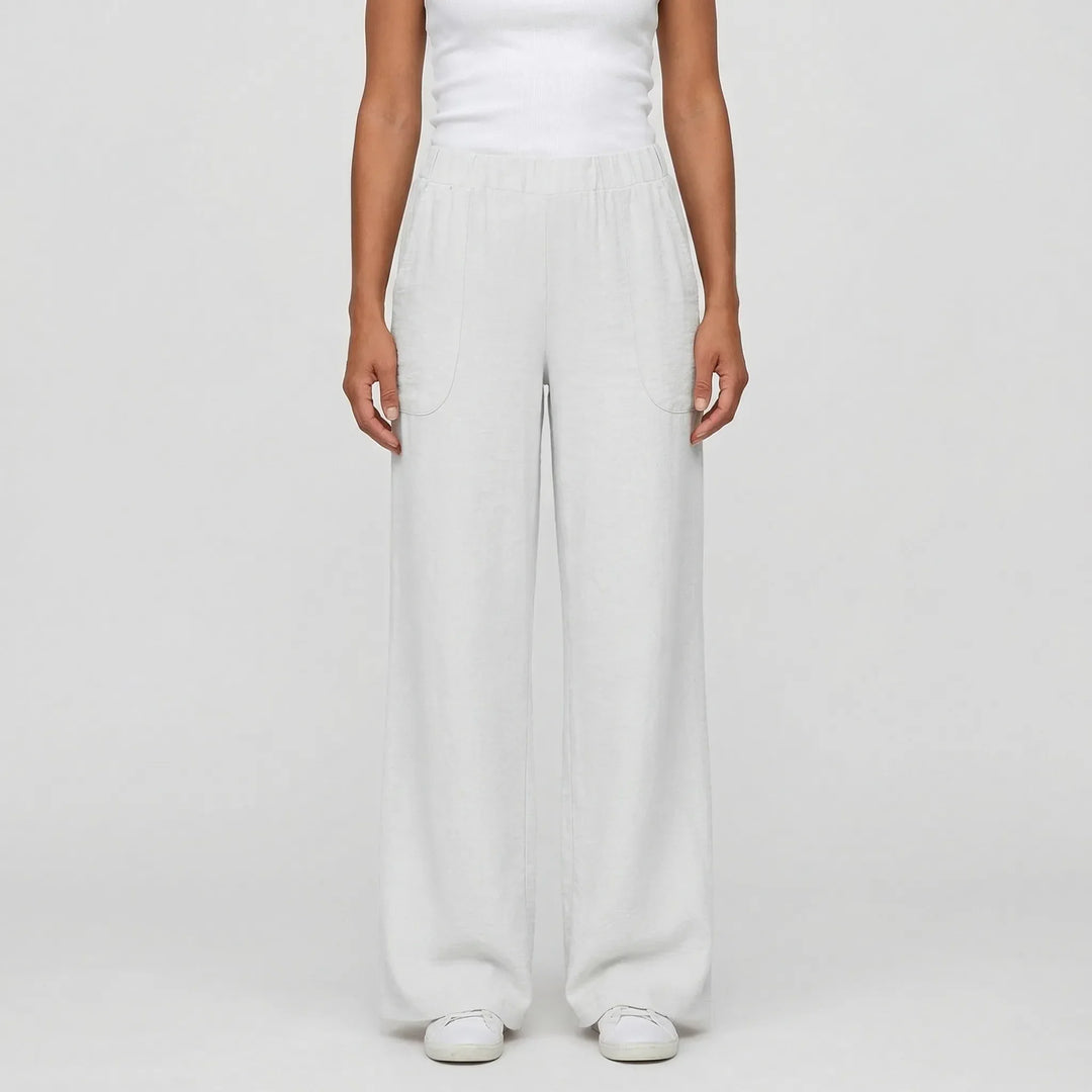Full-Length Wide-Leg Casual Trousers - Renee