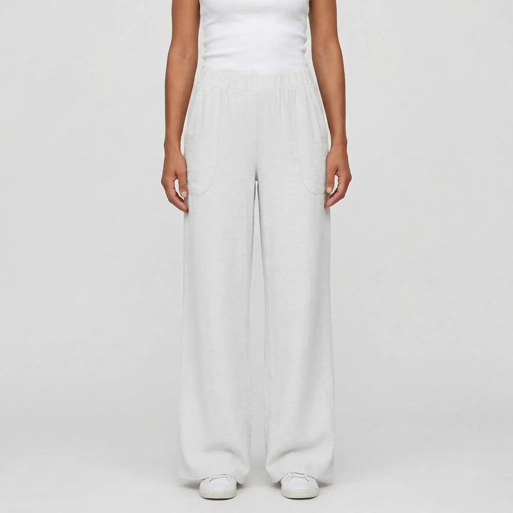 Full-Length Wide-Leg Casual Trousers - Renee
