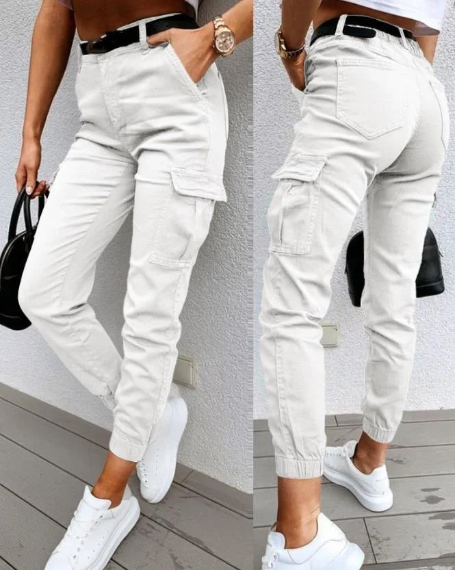 Functional Women's Trousers With Side Pockets - Lila