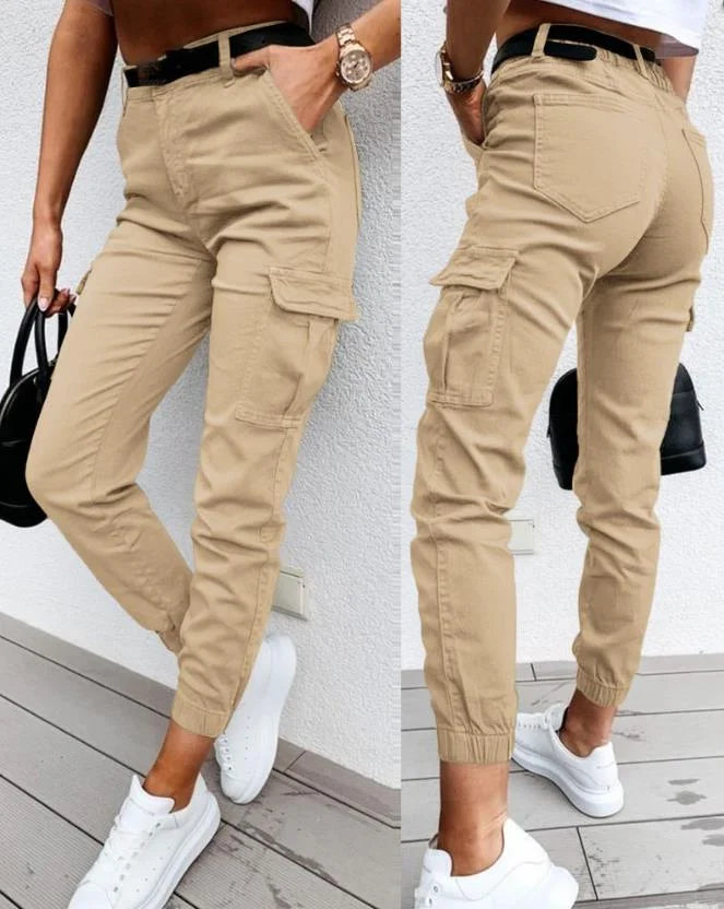 Functional Women's Trousers With Side Pockets - Lila