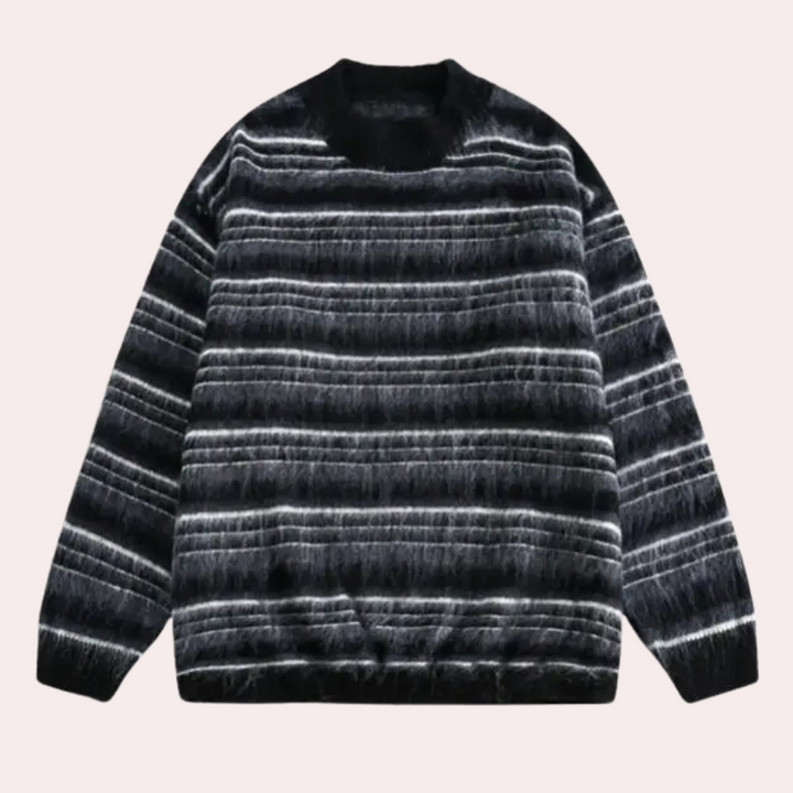 Męski sweter w paski z wygodnym krojem - Dorian