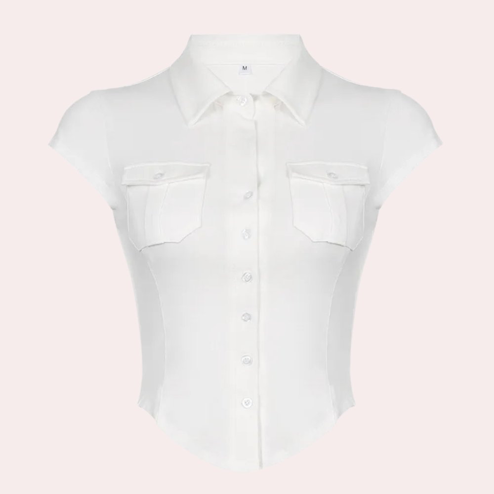 Versatile White Women's Blouse - Nova
