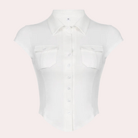 Versatile White Women's Blouse - Nova