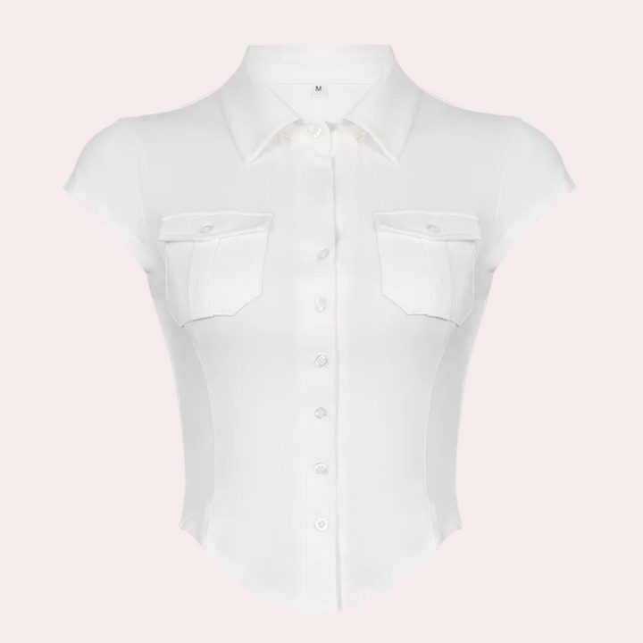 Versatile White Women's Blouse - Nova