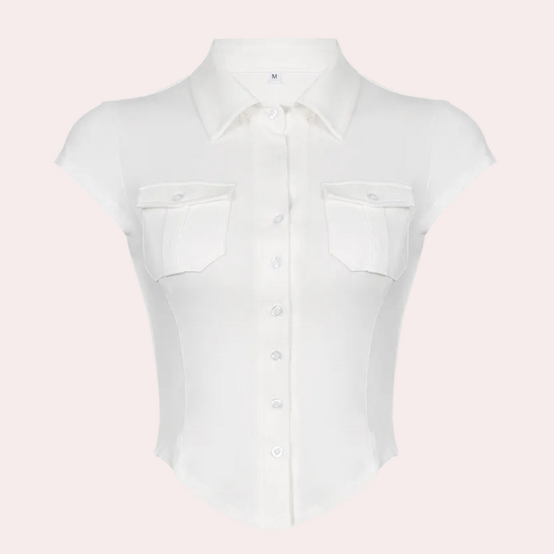 Versatile White Women's Blouse - Nova