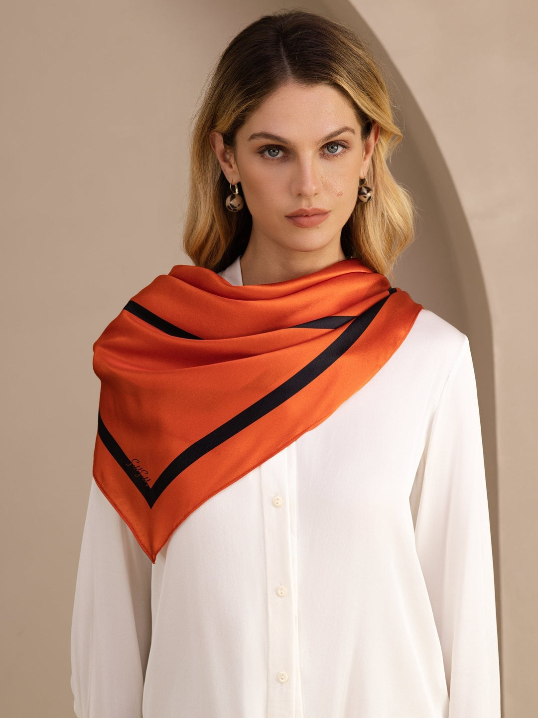 Geometric Print Square Scarf - Geoscarf