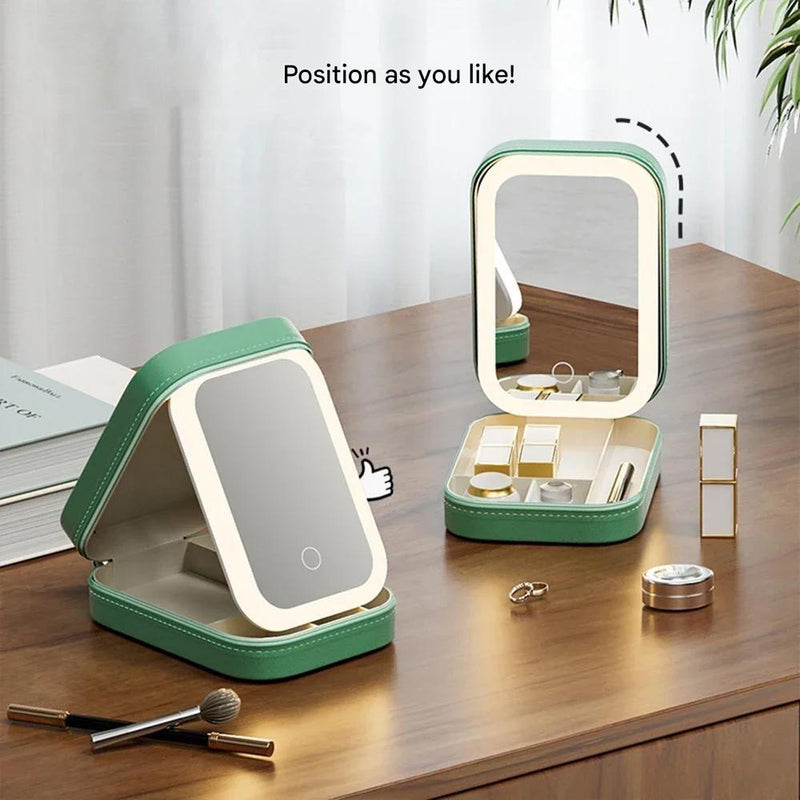 Compact Lighted Makeup Organizer for On the Go - Liora