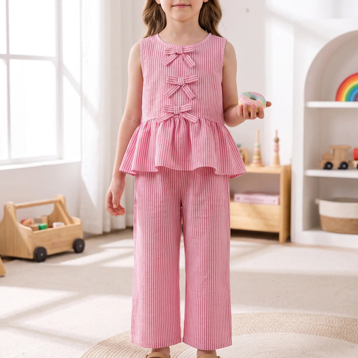 Gestreepte Tweedelige Zomerset Voor Meisjes - SweetStripe