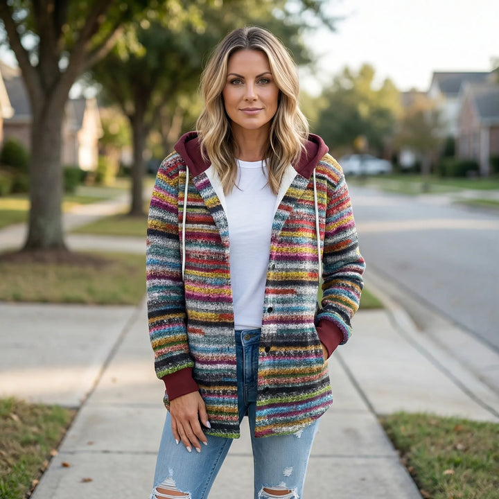 Gestrickter Damen-Cardigan Mit Kapuze - Tammy