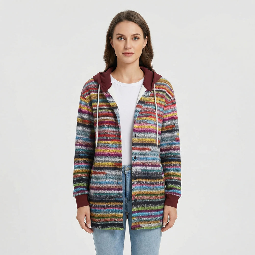 Gestrickter Damen-Cardigan Mit Kapuze - Tammy