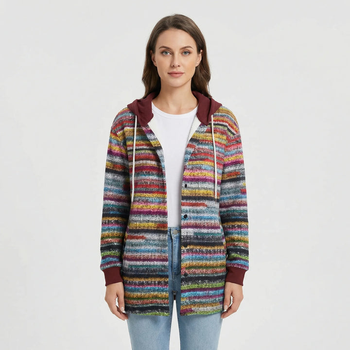 Gestrickter Damen-Cardigan Mit Kapuze - Tammy