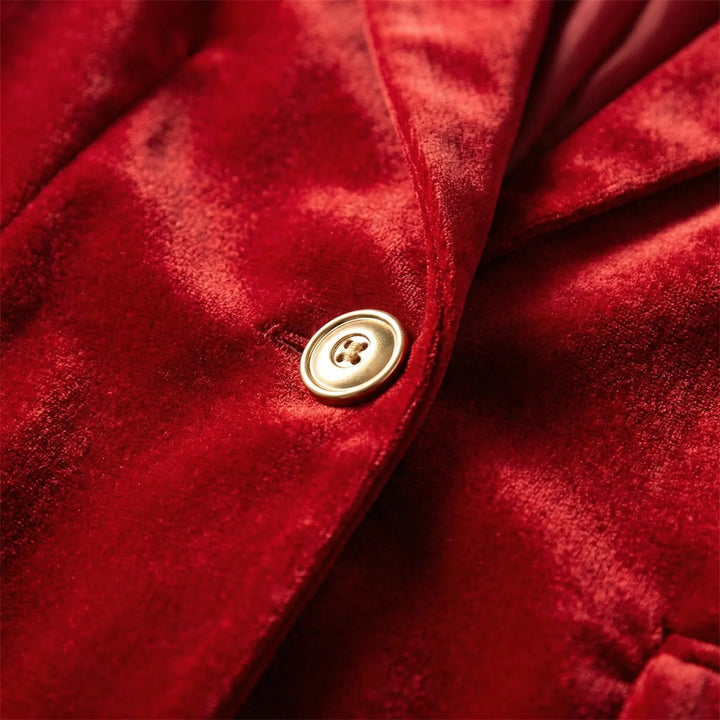 Getailleerde Fluwelen Blazer Met Gouden Knopen - Tamara