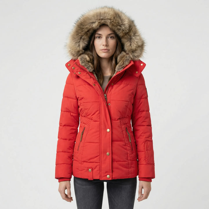 Gevoerde Winterjas Met Bontcapuchon - Sheryl