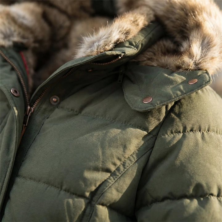 Gevoerde Winterjas Met Bontcapuchon - Sheryl