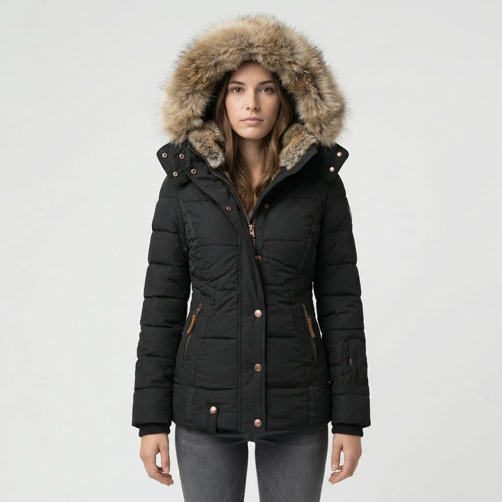 Gevoerde Winterjas Met Bontcapuchon - Sheryl