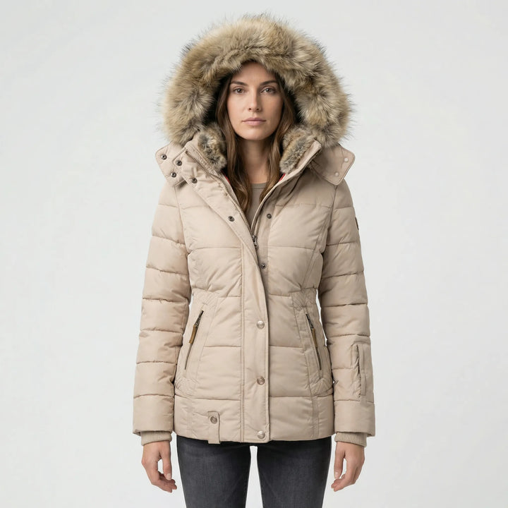 Gevoerde Winterjas Met Bontcapuchon - Sheryl