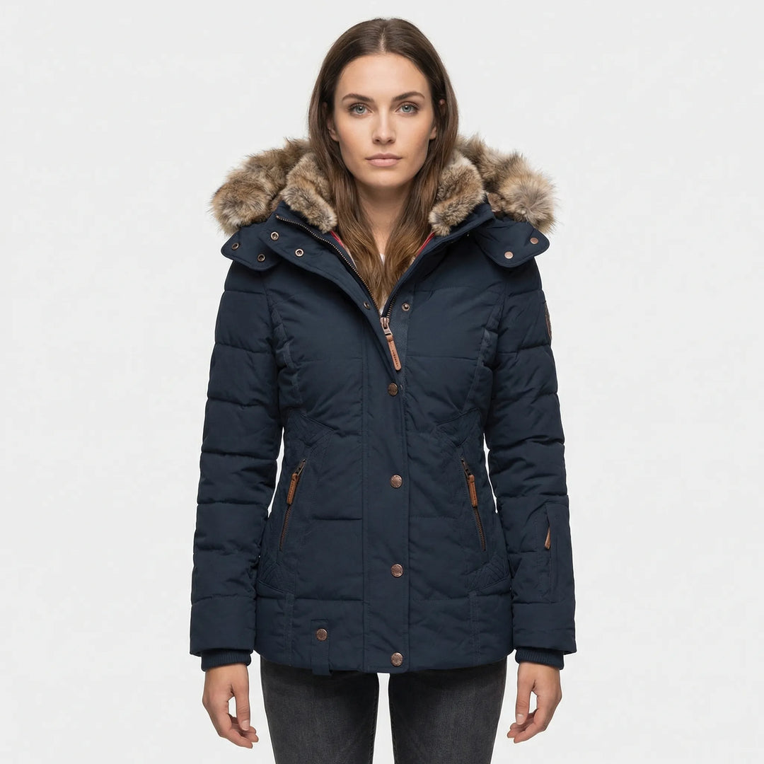 Gevoerde Winterjas Met Bontcapuchon - Sheryl