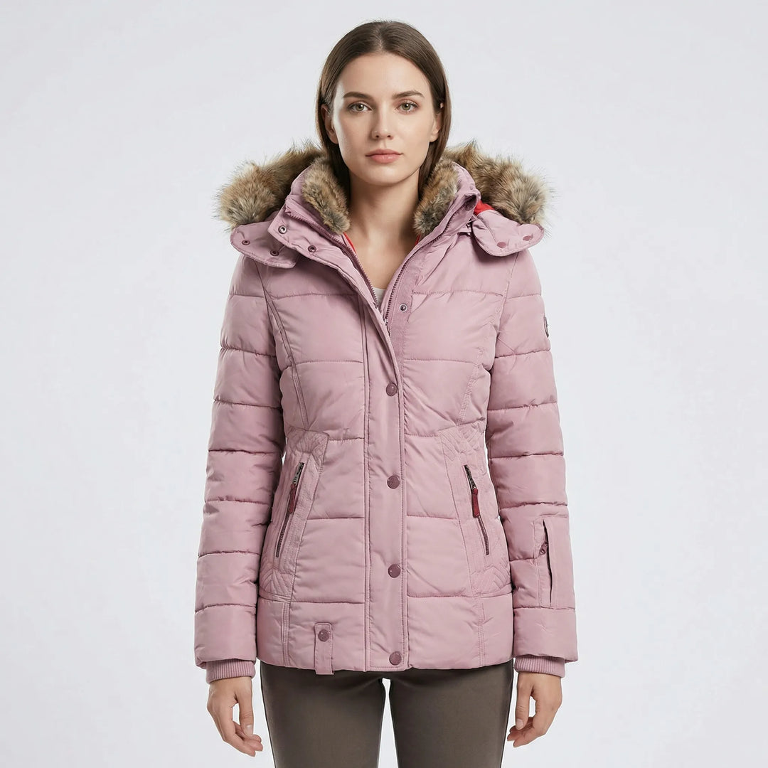 Gevoerde Winterjas Met Bontcapuchon - Sheryl