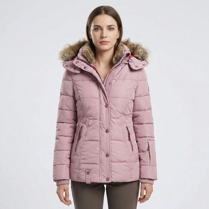 Gevoerde Winterjas Met Bontcapuchon - Sheryl